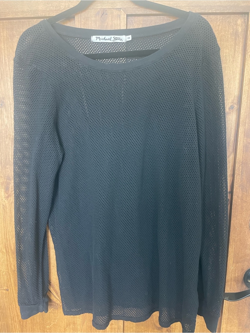Michael Stars Black Mesh Long Sleeve Top